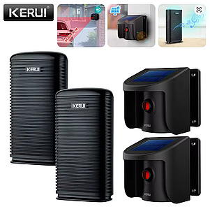 Бездротова сигналізація з датчиком руху Kerui DW9 (2 шт.) + SP862 на сонячній батареї (2 шт.)