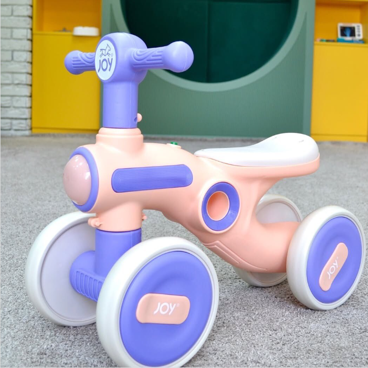 Велобіг дитячий 4-х колісний Corso JOY TL-66-300 пластикова рама, світло, озвучено українською Фіолетовий