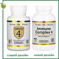 Immune 4, засіб для зміцнення імунітету, 60 вегетаріанських капсул, California Gold Nutrition, США