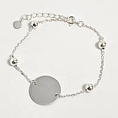 Браслет срібний ланцюжок з підвісками без каменів