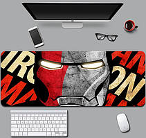Великий килимок для мишки та клавіатури Iron Man hard 900*400*3 мм