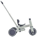 Велосипед біговел триколісний з батьківською ручкою El Camino ME 1202 FOLDI Slate Green від 1 до 3 років, фото 4