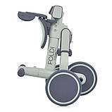 Велосипед біговел триколісний з батьківською ручкою El Camino ME 1202 FOLDI Slate Green від 1 до 3 років, фото 5