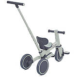 Велосипед біговел триколісний з батьківською ручкою El Camino ME 1202 FOLDI Slate Green від 1 до 3 років, фото 7