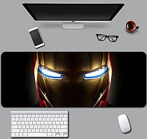 Великий килимок для мишки та клавіатури Iron Man eyes 900*400*3 мм