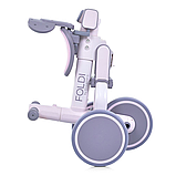 Велосипед біговел триколісний з батьківською ручкою El Camino ME 1202 FOLDI lavender від 1 до 3 років, фото 2