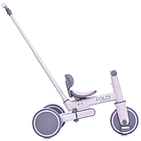 Велосипед біговел триколісний з батьківською ручкою El Camino ME 1202 FOLDI lavender від 1 до 3 років, фото 8