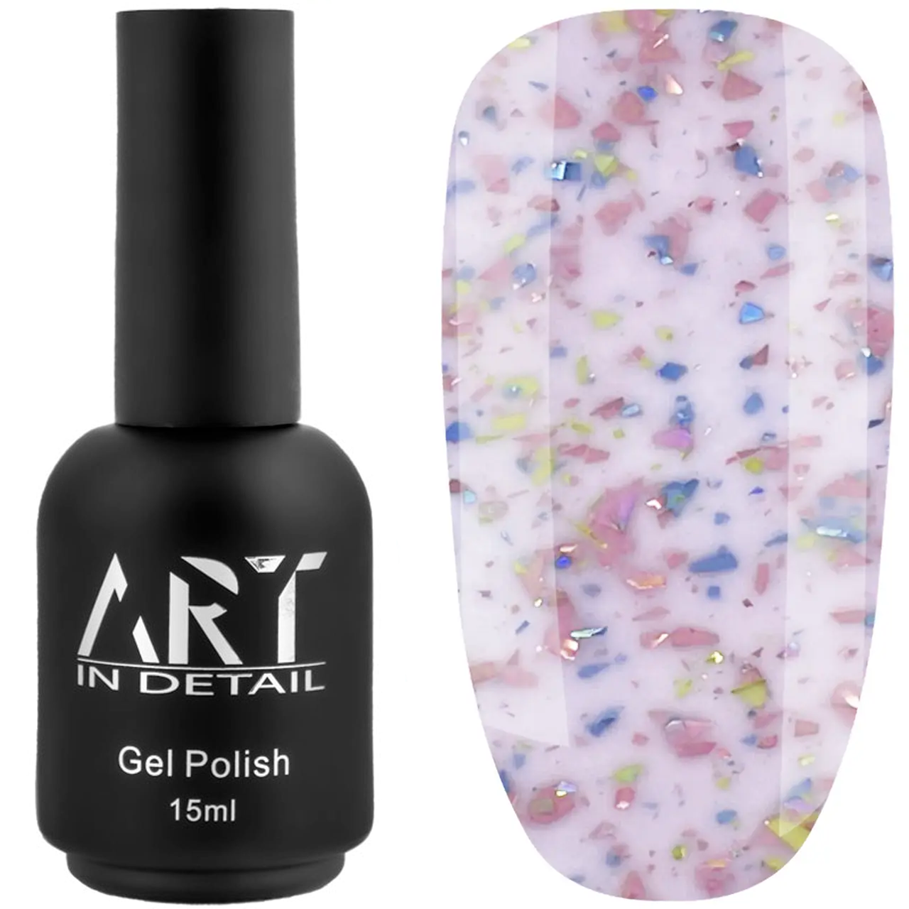 Каучукова база ART IN DETAIL Potal Base NoBP015, 15 мл молочно-розова з різноцвітною стелею