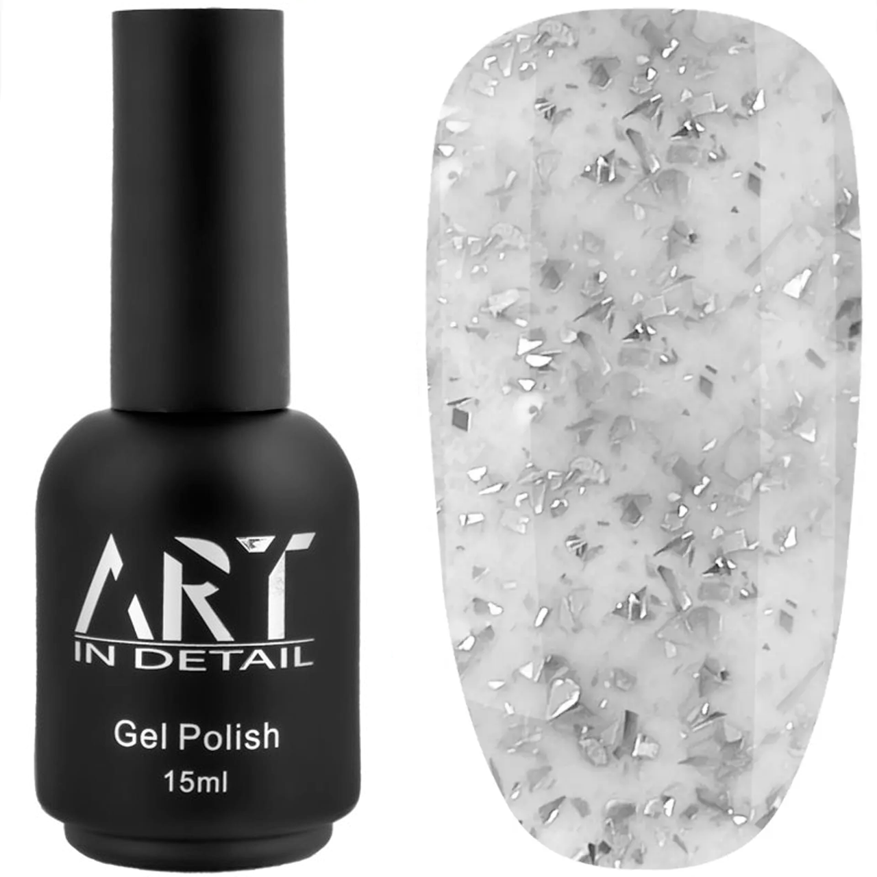 Каучукова база ART IN DETAIL Potal Base №BP021, 15 мл молкової з серебристою стелю