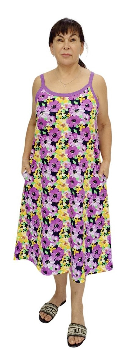 Жіночий трикотажний сарафан на бретелях, фото 1