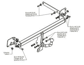 Фаркоп Renault Scenic 2 (2003-2009)(фаркоп Рено Сценік) Автопристрій