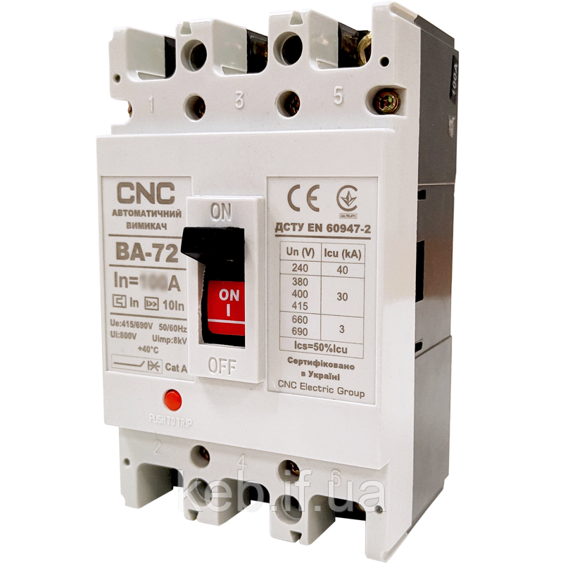 Автоматичний вимикач CNC ВА-72 63А 3Р 380В 30кА (Б00027789
