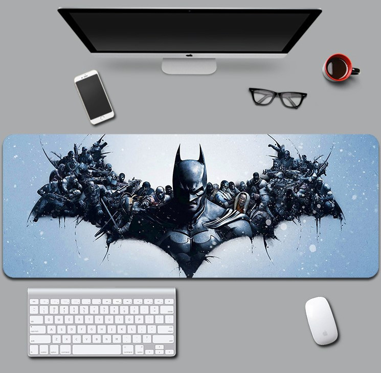Великий килимок для мишки та клавіатури Batman Arkham 900*400*3 мм, фото 1