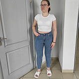 Джинси Big Nike жіночі завужені стрейч великий розмір 50 блакитні, фото 5