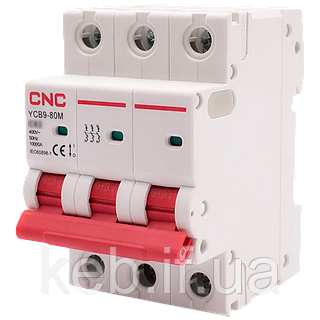 Модульний автоматичний вимикач YCB9-80M 3Р 10kА тип С 32А