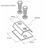 З'єднувач для катанки Ø 6, 7, 8, 10 мм (2 болти) на 2 пластини, фото 3