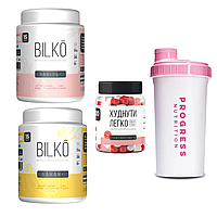 Набор для эффективного похудения! Протеин Bilko 2б. + Шейкер + Натуральный жиросжигатель "Худеть Легко"