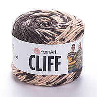 Yarnart CLIFF (Ярнарт Кліф) № 8307 коричнево-кремовий (Напіввовняна пряжа, нитки для в'язання)