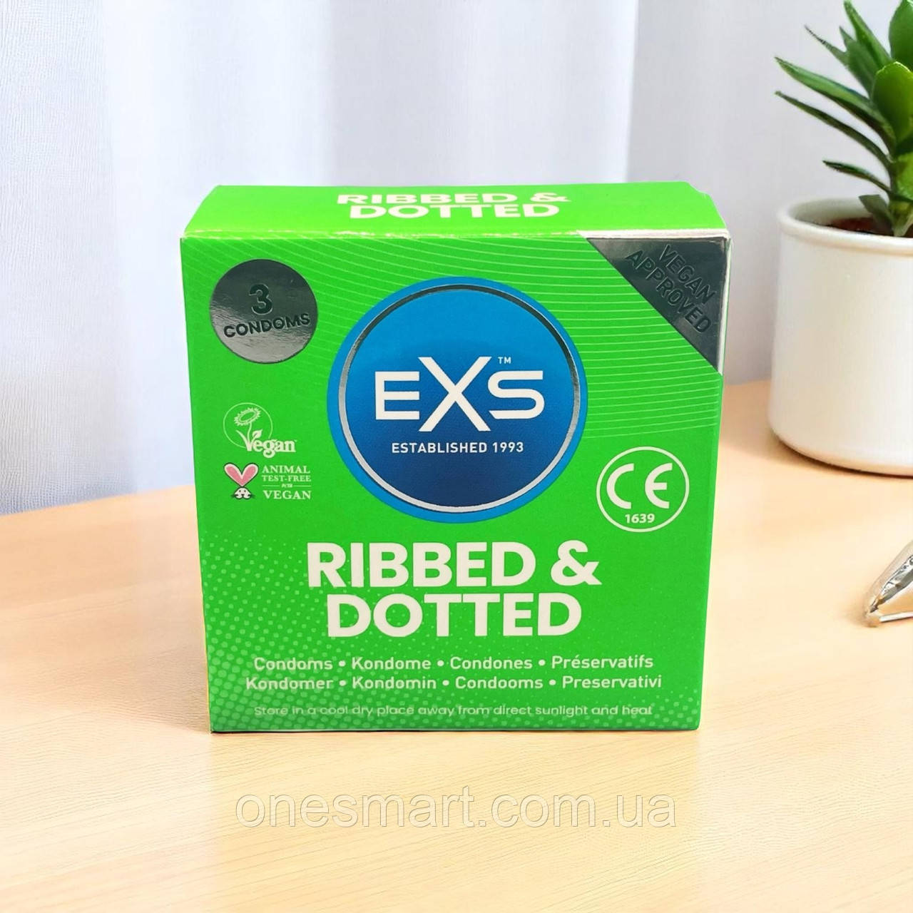 Презервативи EXS рифлені і з точками для пар для покращення відчуттів 3 штуки, фото 1