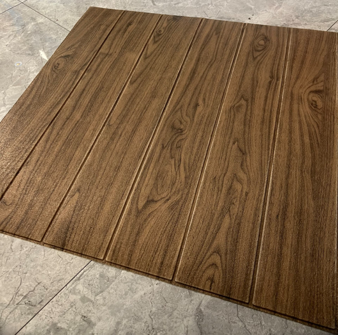 Самоклейка Декоративна 3D панель під Коричневий дуб 700х700х4мм (83) BV-000018, фото 1