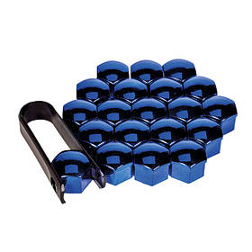 Декоративні ковпачки на кріплення синього кольору Ключ 17