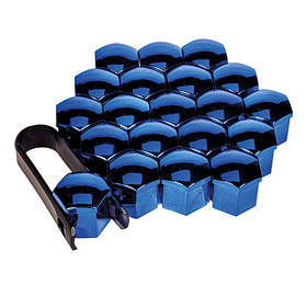 Декоративні ковпачки на кріплення синього кольору Ключ 19