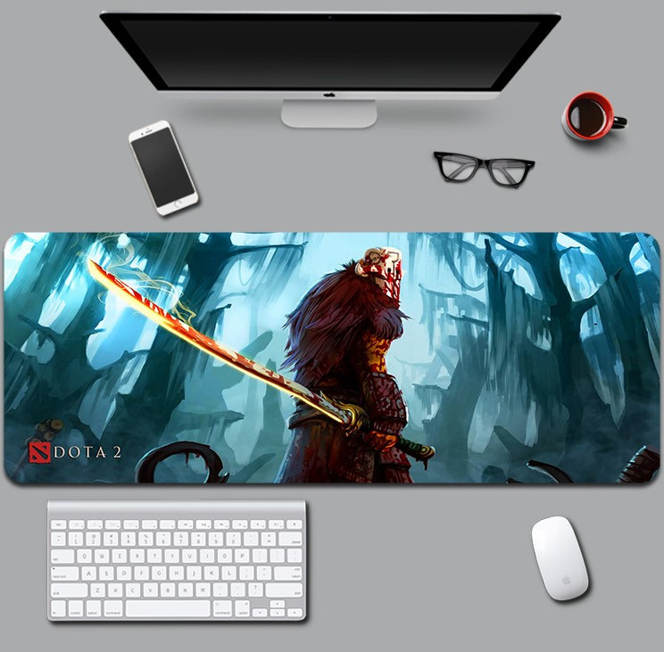 Великий килимок для мишки та клавіатури DOTA 2 Blyde half-wolf 900*400*3 мм, фото 1