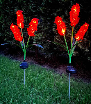 Вуличні садові світильники на сонячній батареї, декоративні квіти Гіацинт 2 шт. для двору, тераси