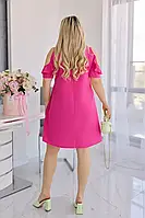 Свободное платье из дышащей ткани ярко малинового цвета