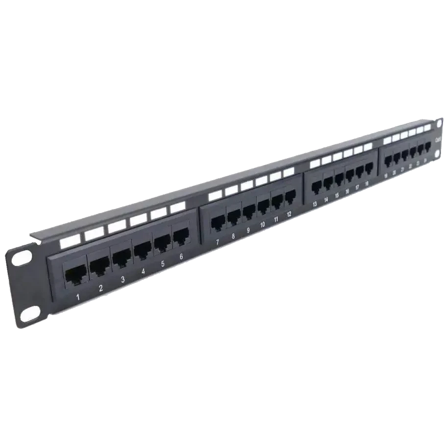 Патч-панель Hypernet Hypernet NVC-PN-12/24 CAT5/CAT6 19" 1U 24 порти екранована