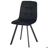 Стілець обідній кухонний Harlem чорний/велюр чорний, фото 4