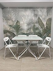 Стіл трансформер Рим-9 (B2219-SP-9) TES Mobili, біле скло, фото 3