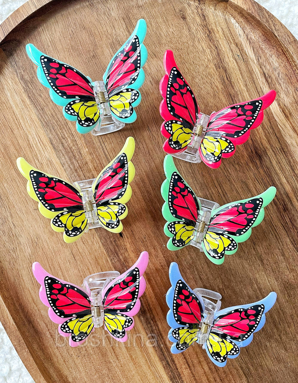 Краби для волосся оптом 8*7*3 см пластик 12 шт./пач. МЕТЕЛИКИ КОЛЬОРОВІ, фото 1