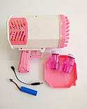 Пістолет мильних бульбашок bazooka 69 отворів біло-рожевий, фото 5
