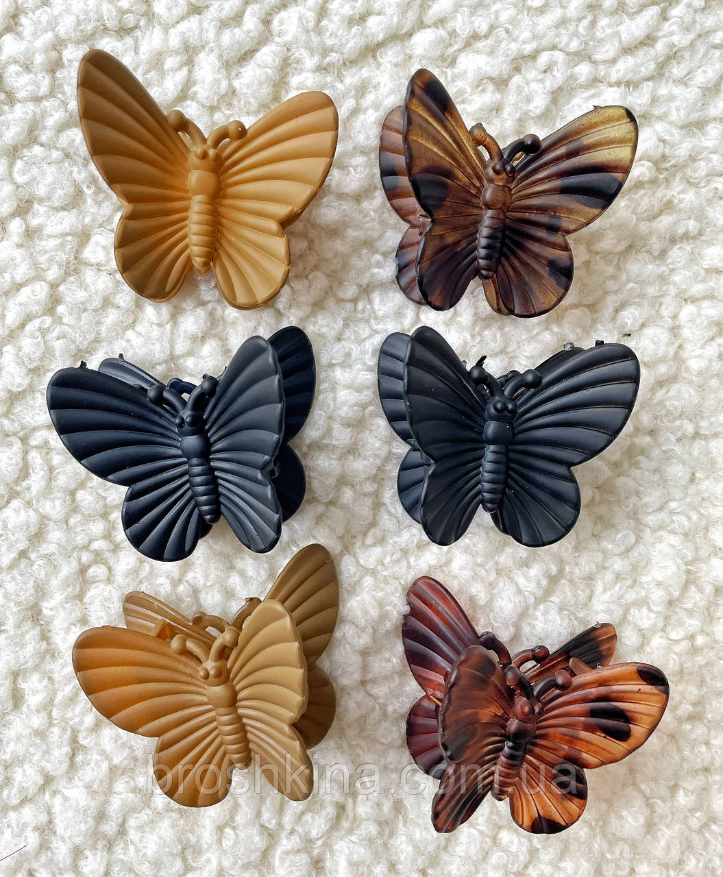 Краби для волосся оптом 4,5*5*2,5 см пластик 12 шт./пач. МЕТЕЛИКИ МАТОВІ, фото 1