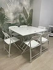 Стіл трансформер Рим-9 (B2219-SP-9) TES Mobili, біле скло, фото 5