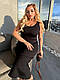 Стильна святкова жіноча приталена повсякденна сукня майка максі довга сарафан рубчик гумка батал, фото 8