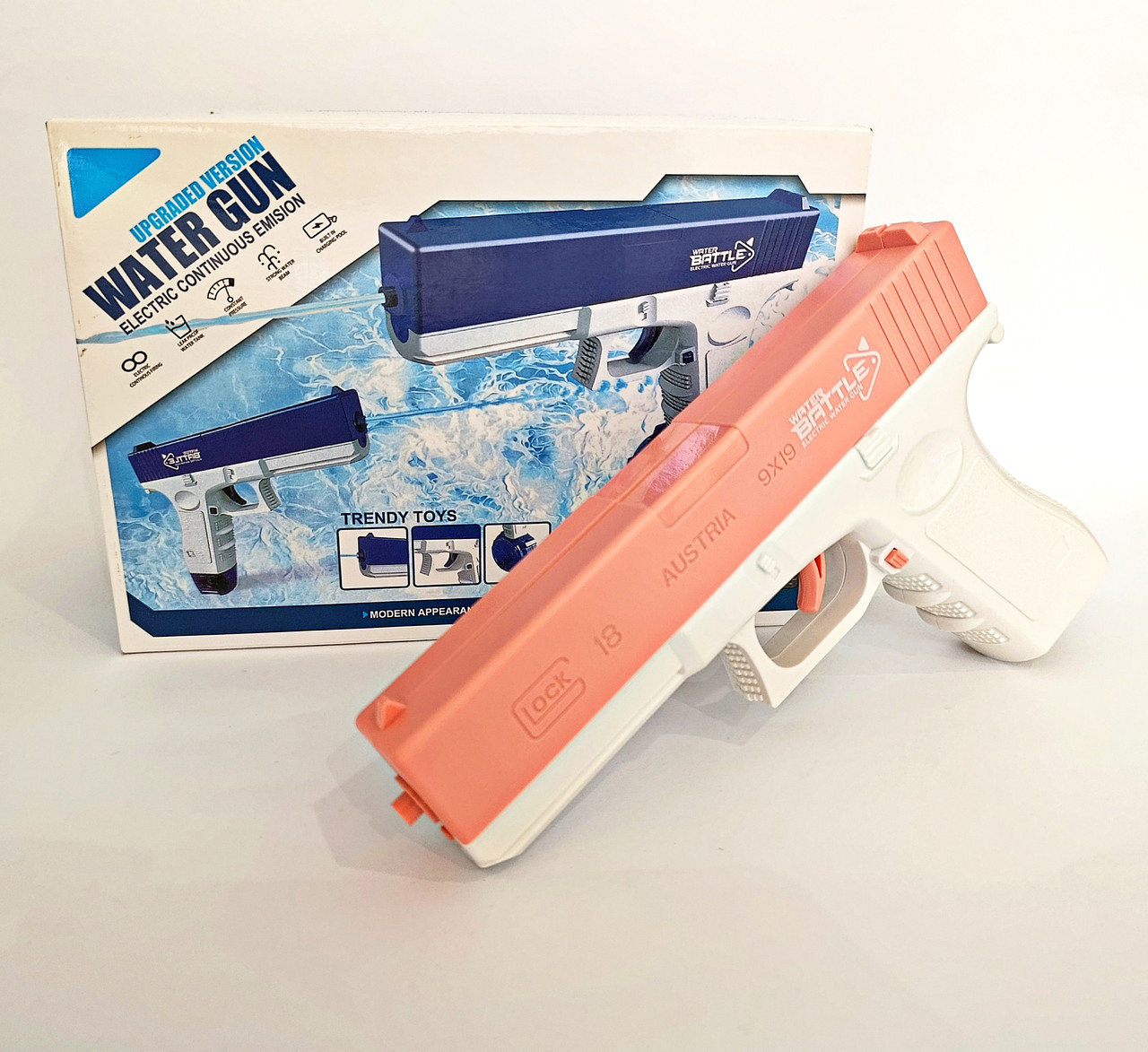Водний пістолет 22 см на акумуляторі рожевий, фото 1