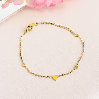 Браслет на руку Сердечко мінімалістичне Біжутерія з медичного золота Гіпоалергенні прикраси