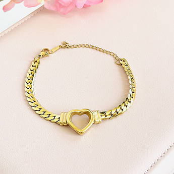Браслет на руку Серце Біжутерія з медичного золота Гіпоалергенні прикраси