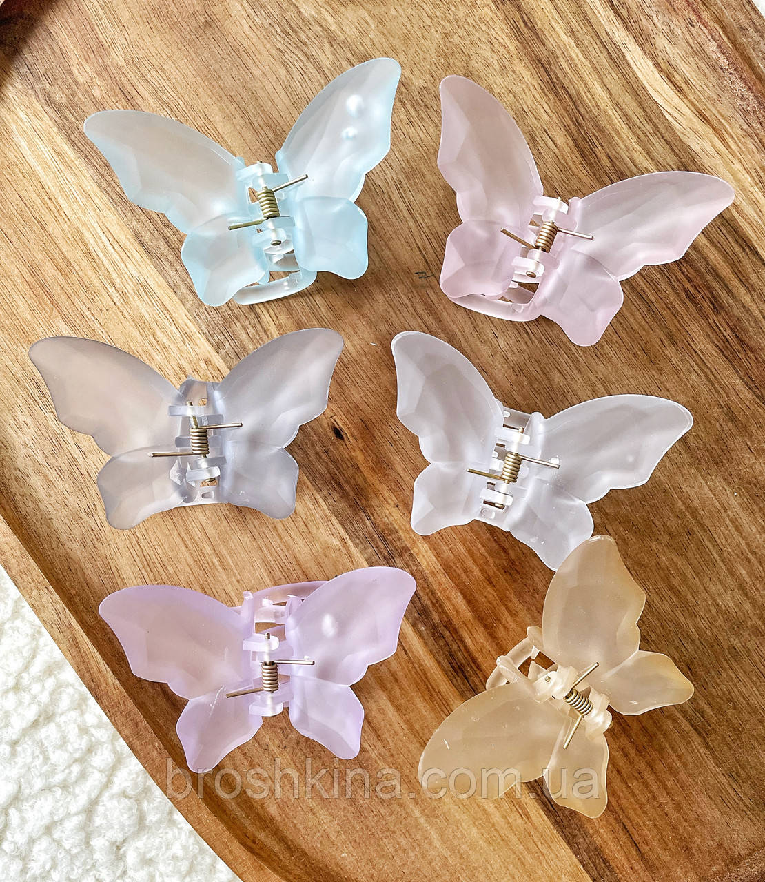 Краби для волосся оптом 8*5,5*4 см пластик 12 шт./пач. МЕТЕЛИКИ КОЛЬОРОВІ МАТОВІ, фото 1