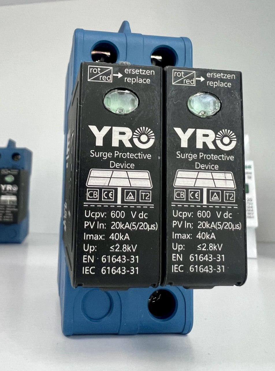 Обмежувач перенапруги DC YRO YRSP-D2 600VDC/2P, In:20кA/ Imax:40кА