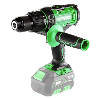Дриль шуруповерт ударний акумуляторний 60Нм 20В APRO 20HDK (895037) з кейсом, без АКБ, без ЗУ, фото 1