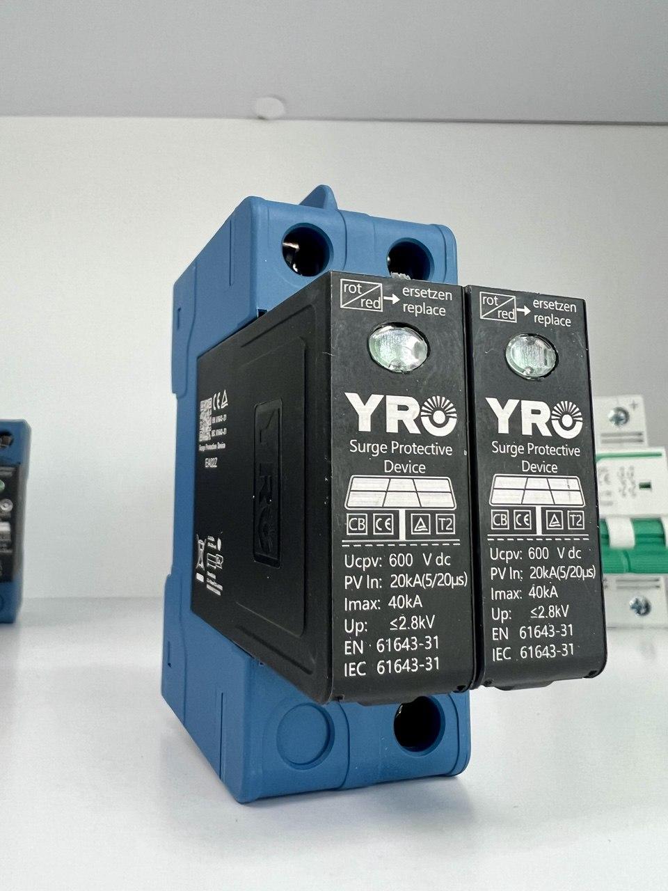 Обмежувач перенапруги DC YRO YRSP-D2 600VDC/2P, In:20кA/ Imax:40кА