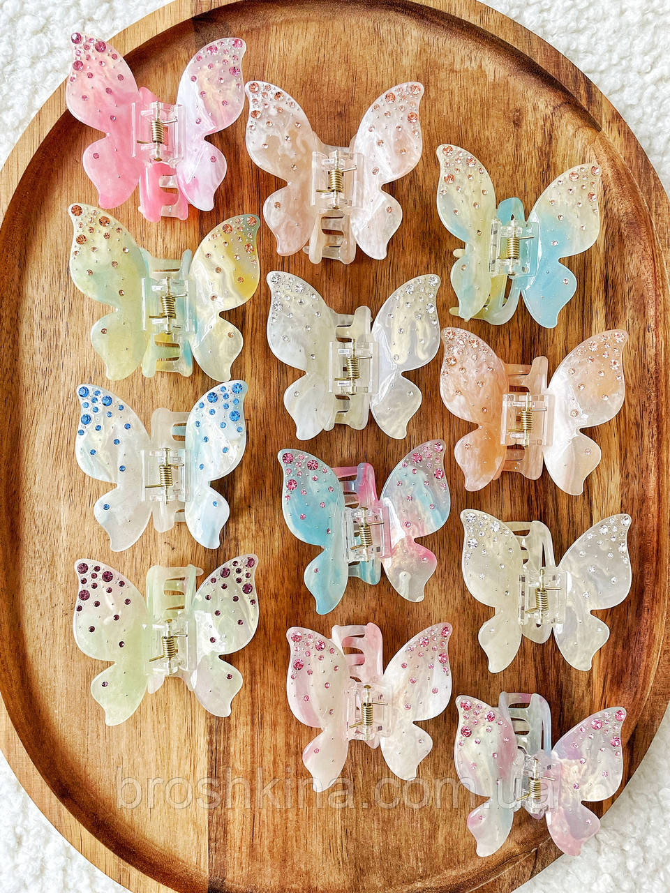 Краби для волосся оптом 6,5*6*3 см 6 шт/уп МЕТЕЛИКИ НА СОНЦІ ЗМІНЮЮТЬ КОЛІР, фото 1