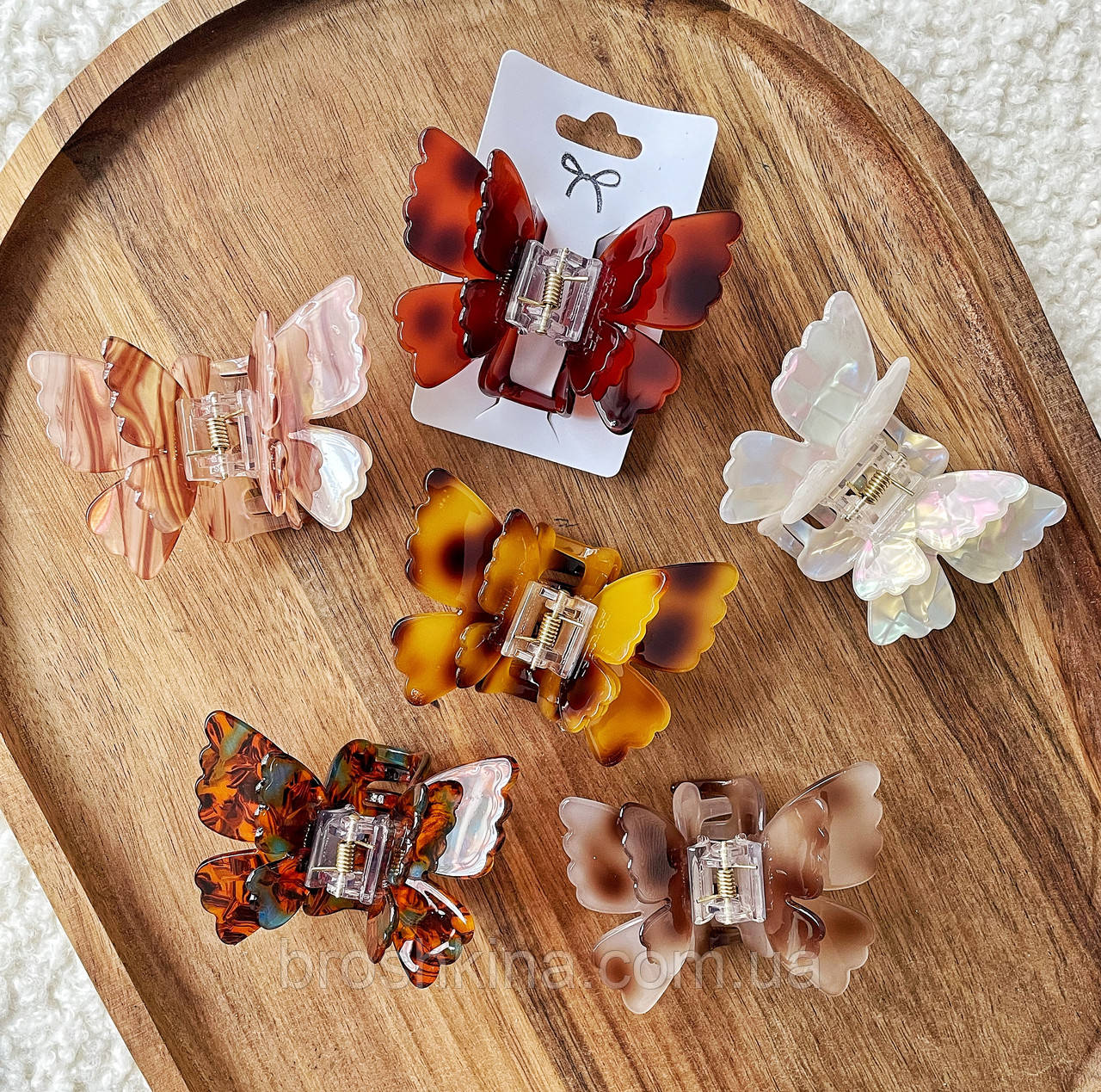 Краби для волосся пластикові оптом 8*6*3 см 12 шт/уп ФРАНЦУЗЬКИЙ ПЛАСТИК МЕТЕЛИКИ, фото 1