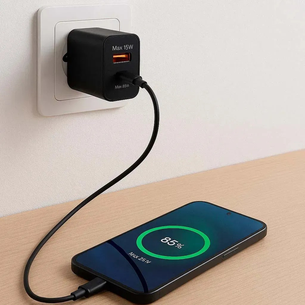 Блочок для заряджання 35W, USB-C+USB-A з кабелем, адаптер для заряджання телефону, сзу | адаптер для телефона