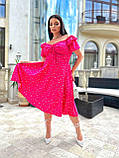 Жіноча літня сукня міді довжини Тканина: софт шовк Розміри: 42-46, 48-52, 54-58, 60-64, фото 2