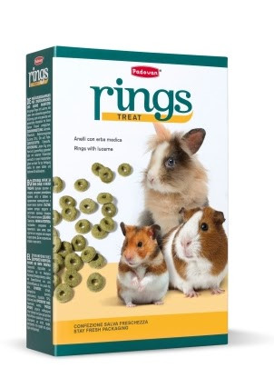 Гранульований корм для карликових кроликів і маленьких гризунів Padovan Rings Падован Рінгс 150г (PP00356), фото 1