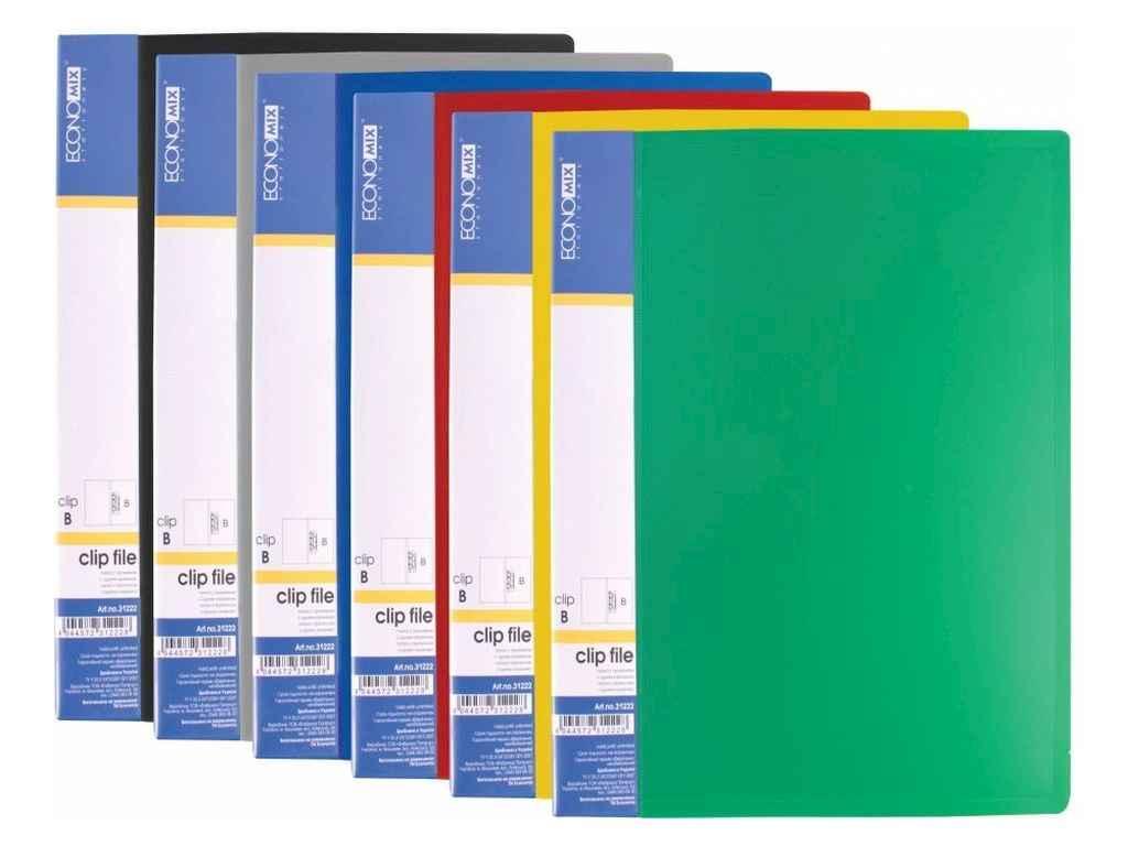 Папка А5 з боковим притиском CLIP B, асорті E31222 ТМ ECONOMIX BP, фото 1